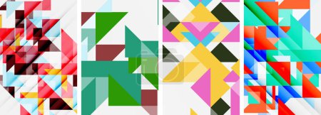 Illustration for Triangle poster geometric background set - Royalty Free Image