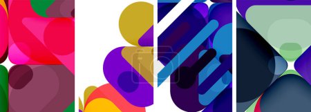 Ilustración de Composiciones abstractas geométricas brillantes coloridas para el papel pintado, tarjeta de visita, cubierta, cartel, bandera, folleto, encabezado, sitio web - Imagen libre de derechos