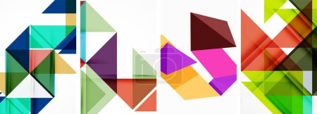 Photo for Set of abstract random triangle composition backgrounds. Vector illustration for for wallpaper, business card, cover, poster, banner, brochure, header, website - Royalty Free Image