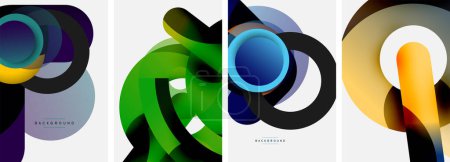 Illustration for Set of abstract circle backgrounds. Vector illustration For Wallpaper, Banner, Background, Card, Book Illustration, landing page - Royalty Free Image