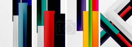 Illustration for Minimal lines and color stripes poster abstract backgrounds. Vector illustration For Wallpaper, Banner, Background, Card, Book Illustration, landing page - Royalty Free Image