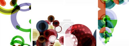 Ilustración de Mundo de elegancia geométrica con conjunto de póster círculo abstracto. Los círculos se entrelazan en una sinfonía de formas y colores, ofreciendo una fiesta visual contemporánea para su diseño - Imagen libre de derechos