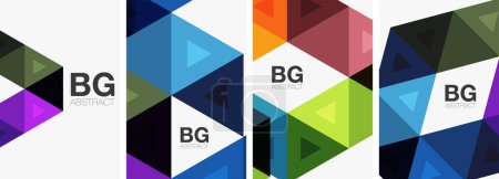 Illustration for Bright colorful triangle geometric posters - Royalty Free Image