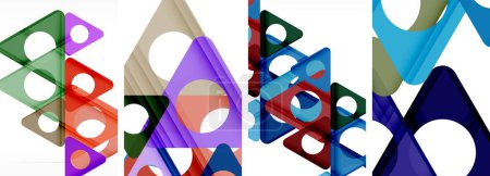 Illustration for Abstract background set, showcasing a dynamic interplay of triangles. Fusion of modern design and geometric allure - Royalty Free Image
