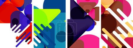 Illustration for Geometric elements abstract backgrounds for wallpaper, business card, cover, poster, banner, brochure, header, website - Royalty Free Image