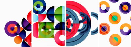 Ilustración de Elementos geométricos redondos y círculos en el diseño de fondo para el papel pintado, tarjeta de visita, cubierta, cartel, pancarta, folleto, encabezado, sitio web - Imagen libre de derechos