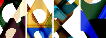 Ilustración de Conjunto de fondo abstracto con triángulos cautivadores. Mezcla armoniosa de geometría y estilo, estos diseños aportan un toque moderno - Imagen libre de derechos