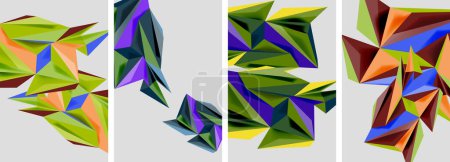 Ilustración de Carteles de mosaico de polietileno bajo triángulo. Ilustración vectorial para fondo de pantalla, Banner, Fondo, Tarjeta, Ilustración de libros, landing page - Imagen libre de derechos
