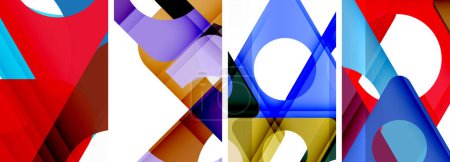 Illustration for Abstract background set featuring captivating triangles. Harmonious blend of geometry and style, these designs bring modern flair - Royalty Free Image