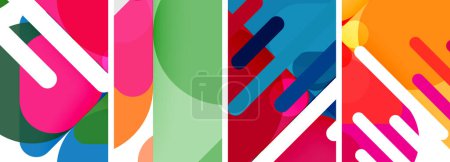 Photo for Colorful bright geometric abstract compositions for wallpaper, business card, cover, poster, banner, brochure, header, website - Royalty Free Image