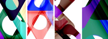 Illustration for Abstract background set featuring captivating triangles. Harmonious blend of geometry and style, these designs bring modern flair - Royalty Free Image