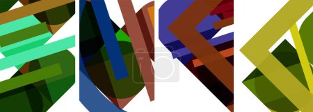 Ilustración de Conjunto de póster de fondo abstracto de composición geométrica para papel pintado, tarjeta de visita, cubierta, póster, pancarta, folleto, encabezado, sitio web - Imagen libre de derechos
