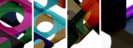 Ilustración de Conjunto de fondo abstracto, mostrando una interacción dinámica de triángulos. Fusión de diseño moderno y encanto geométrico - Imagen libre de derechos