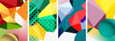 Photo for 3d sphere and 3d low poly triangle design. Vector illustration For Wallpaper, Banner, Background, Card, Book Illustration, landing page - Royalty Free Image