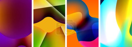 Photo for Liquid abstract shapes with gradient colors. Abstract backgrounds for wallpaper, business card, cover, poster, banner, brochure, header, website - Royalty Free Image