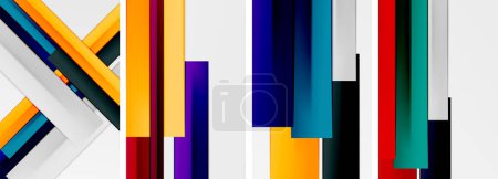 Ilustración de Líneas mínimas y rayas de color póster fondos abstractos. Ilustración vectorial para fondo de pantalla, Banner, Fondo, Tarjeta, Ilustración de libros, landing page - Imagen libre de derechos