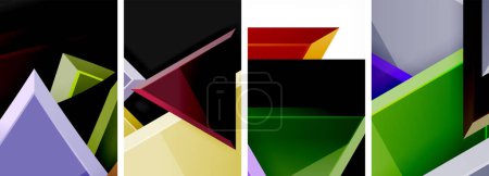 Illustration for Triangle composition poster background set for wallpaper, business card, cover, poster, banner, brochure, header, website - Royalty Free Image