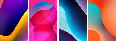 Illustration for Liquid abstract shapes with gradient colors. Abstract backgrounds for wallpaper, business card, cover, poster, banner, brochure, header, website - Royalty Free Image
