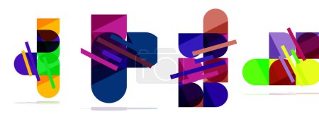 Illustration for Geometric composition abstract background poster set for wallpaper, business card, cover, poster, banner, brochure, header, website - Royalty Free Image