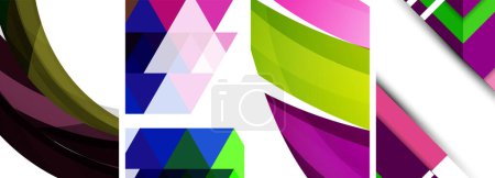 Illustration for Minimal geometric abstract background with circles, lines and triangles - Royalty Free Image