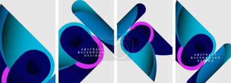 Illustration for Abstract round shapes and circles poster designs. Vector illustration For Wallpaper, Banner, Background, Card, Book Illustration, landing page - Royalty Free Image
