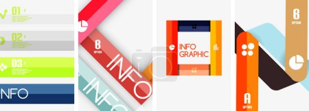 Illustration for Set of infographic lines poster backgrounds. Vector illustration For Wallpaper, Banner, Background, Card, Book Illustration, landing page - Royalty Free Image