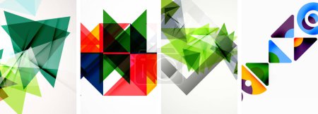 Photo for Set of abstract random triangle composition backgrounds. Vector illustration for for wallpaper, business card, cover, poster, banner, brochure, header, website - Royalty Free Image