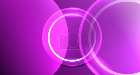 Neon glass circle copyspace for your text or product presentation geometric background. Vector illustration For Wallpaper, Banner, Background, Card, Book Illustration, landing page
