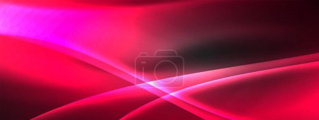Illustration for Lines and waves with neon light effect background for wallpaper, business card, cover, poster, banner, brochure, header, website - Royalty Free Image