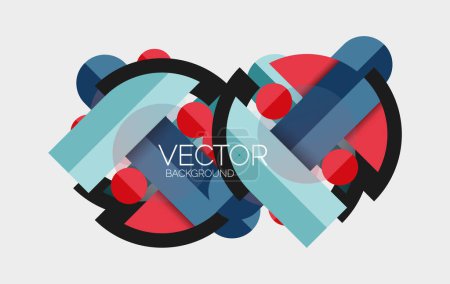 Illustration for Abstract background, geometric minimal round shapes and circles composition - Royalty Free Image