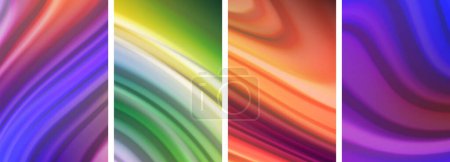 Illustration for Liquid color waves poster set for wallpaper, business card, cover, poster, banner, brochure, header, website - Royalty Free Image