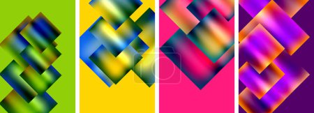 Illustration for Colorful metal square abstract poster backgrounds - Royalty Free Image