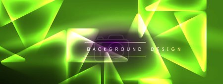 Vibrierende geometrische Neon Shiny Line Hintergrund. Eine kühne und atemberaubende Darstellung von Formen, Linien, Farben und Leuchten, perfekt für futuristische moderne Designs, High-Tech-Präsentationen, Technologie-Webseiten