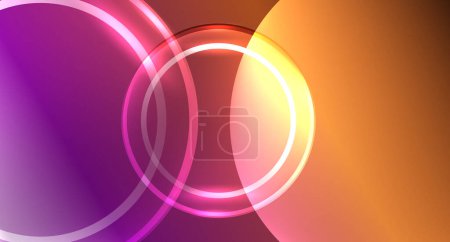 Illustration for Neon glass circle copyspace for your text or product presentation geometric background. Vector illustration For Wallpaper, Banner, Background, Card, Book Illustration, landing page - Royalty Free Image