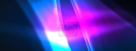 Ilustración de Luz de neón ondas brillantes y líneas de fondo conjunto de papel pintado, tarjeta de visita, cubierta, cartel, pancarta, folleto, encabezado, sitio web - Imagen libre de derechos