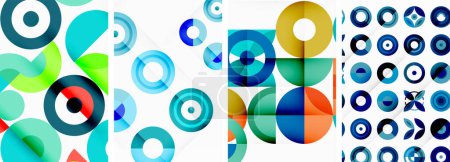 Illustration for Circles and rings geometric backgrounds. Posters for wallpaper, business card, cover, poster, banner, brochure, header, website - Royalty Free Image