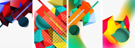 Illustration for 3d sphere and 3d low poly triangle design. Vector illustration For Wallpaper, Banner, Background, Card, Book Illustration, landing page - Royalty Free Image