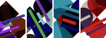 Illustration for Square and round shape geometric poster set for wallpaper, business card, cover, poster, banner, brochure, header, website - Royalty Free Image