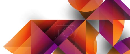 Geometric fusion - abstract harmony of triangles and circles in minimalist background design. Shapes and lines design for wallpaper, banner, background, landing page, wall art, invitation, prints