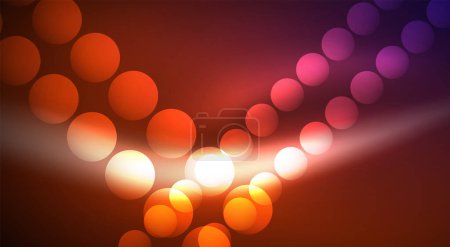 Illustration for Shiny Light Neon Bubble Circles. Vector illustration For Wallpaper, Banner, Background, Card, Book Illustration, landing page - Royalty Free Image