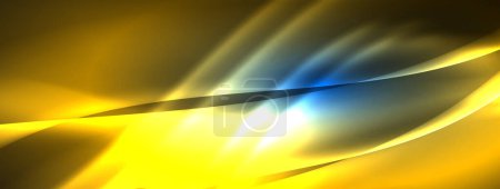 Illustration for Neon light glowing waves and lines background set for wallpaper, business card, cover, poster, banner, brochure, header, website - Royalty Free Image