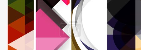 Illustration for Minimal geometric abstract background with circles, lines and triangles - Royalty Free Image