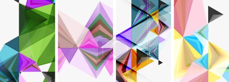 Ilustración de Diseño de póster de concepto geométrico de mezcla triangular para papel pintado, tarjeta de visita, cubierta, póster, pancarta, folleto, encabezado, sitio web - Imagen libre de derechos