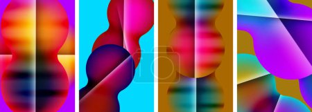 Illustration for Liquid abstract shapes with gradient colors. Abstract backgrounds for wallpaper, business card, cover, poster, banner, brochure, header, website - Royalty Free Image