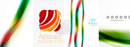 Illustration for Set of abstract geometric shape posters. Vector illustration For Wallpaper, Banner, Background, Card, Book Illustration, landing page - Royalty Free Image