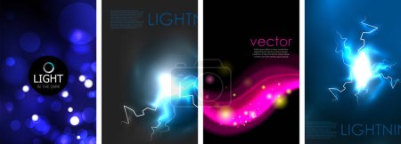 Neon glow light lightning concept posters. Vector illustration For Wallpaper, Banner, Background, Card, Book Illustration, landing page