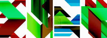 Ilustración de Conjunto de fondo abstracto de póster de triángulo para papel pintado, tarjeta de visita, cubierta, póster, pancarta, folleto, encabezado, sitio web - Imagen libre de derechos