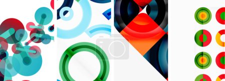 Ilustración de Elementos geométricos redondos y círculos en el diseño de fondo para el papel pintado, tarjeta de visita, cubierta, cartel, pancarta, folleto, encabezado, sitio web - Imagen libre de derechos