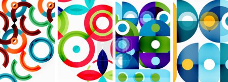 Illustration for Round geometric elements and circles in background design for wallpaper, business card, cover, poster, banner, brochure, header, website - Royalty Free Image