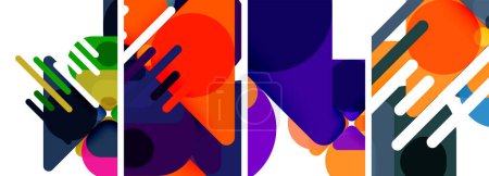 Ilustración de Composiciones abstractas geométricas brillantes coloridas para el papel pintado, tarjeta de visita, cubierta, cartel, bandera, folleto, encabezado, sitio web - Imagen libre de derechos